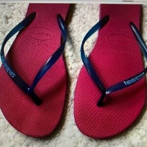 Havaianas Cherry Red with Navy Straps Flip Flops